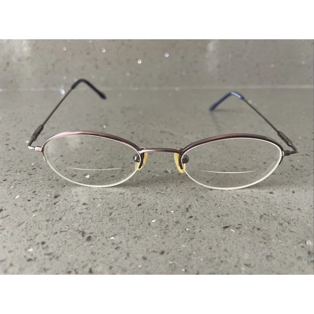 SUCCESS SS-10 VIOLET EYEGLASSES GLASSES METAL HALF RIM FRAMES ONLY 46-18-135